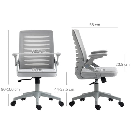 Mesh Office Swivel Task Chair with Lumbar Support for Home - Grey