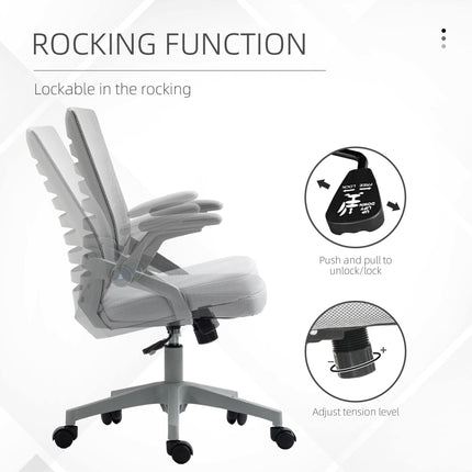 Mesh Office Swivel Task Chair with Lumbar Support for Home - Grey