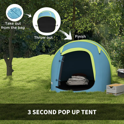Instant Pop-Up Two-Man Camping Tent with Water-Resistant Design - Blue