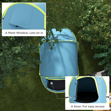 Instant Pop-Up Two-Man Camping Tent with Water-Resistant Design - Blue
