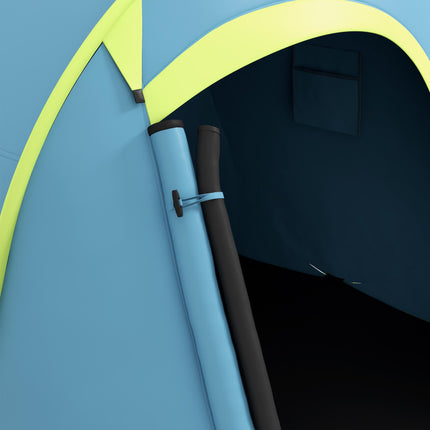 Instant Pop-Up Two-Man Camping Tent with Water-Resistant Design - Blue