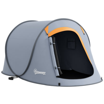 Two-Man Pop-Up Dome Camping Tent with Easy Setup - Grey