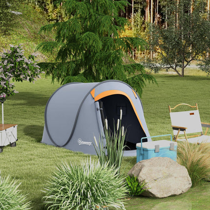 Two-Man Pop-Up Dome Camping Tent with Easy Setup - Grey