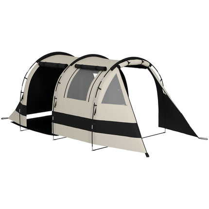 Four Man Two Room Blackout Tent with Accessories - Khaki