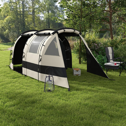 Four Man Two Room Blackout Tent with Accessories - Khaki