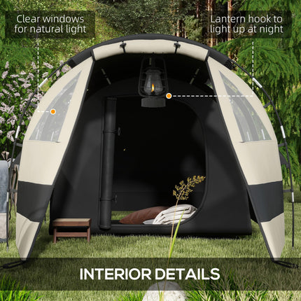 Four Man Two Room Blackout Tent with Accessories - Khaki