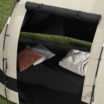 Four Man Two Room Blackout Tent with Accessories - Khaki