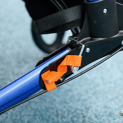 4 Wheel Folding Rollator Walker with Seat, Backrest, Adjustable Height, Dual Brakes & Cane Holder - Blue