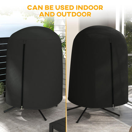 Waterproof Hanging Egg Chair Cover 190x128cm 420D Oxford Fabric - Black