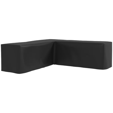 250 x 250cm Waterproof UV Protection L-Shaped Rattan Sofa Cover - Black