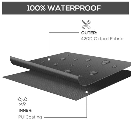 250 x 250cm Waterproof UV Protection L-Shaped Rattan Sofa Cover - Black