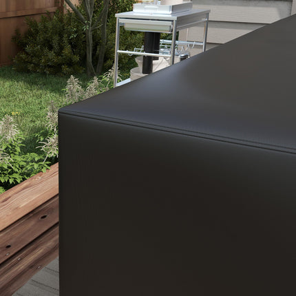 250 x 250cm Waterproof UV Protection L-Shaped Rattan Sofa Cover - Black