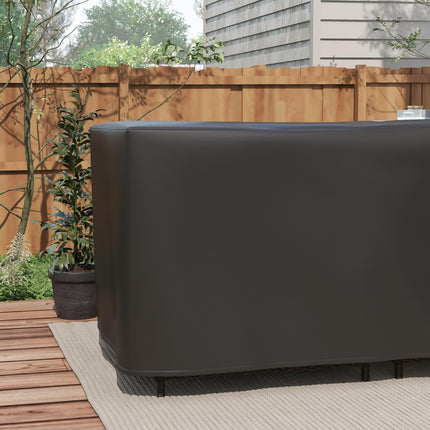 250 x 250cm Waterproof UV Protection L-Shaped Rattan Sofa Cover - Black
