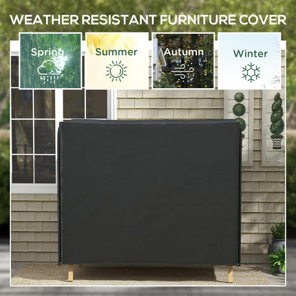 Three-Seater Waterproof UV-Resistant Swing Chair Cover Oxford Cloth - Black