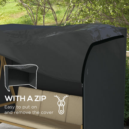 Three-Seater Waterproof UV-Resistant Swing Chair Cover Oxford Cloth - Black