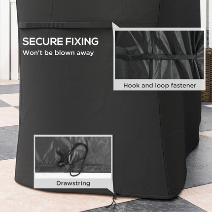 Large Weather-Resistant Waterproof BBQ Grill Cover for Rectangular Grills up to 145x55cm - Black