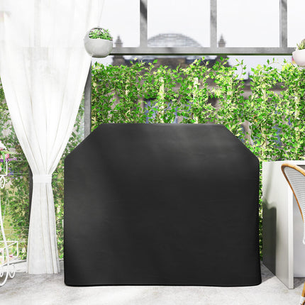Large Weather-Resistant Waterproof BBQ Grill Cover for Rectangular Grills up to 145x55cm - Black