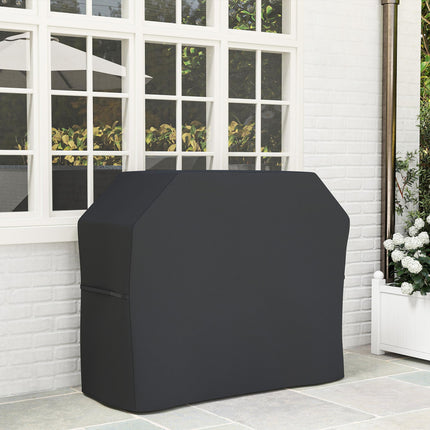 Large Weather-Resistant Waterproof BBQ Grill Cover for Rectangular Grills up to 145x55cm - Black