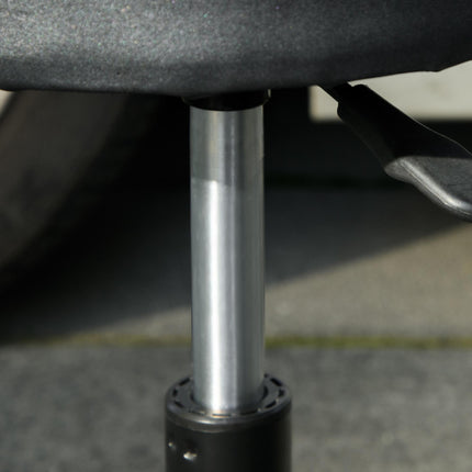 Pneumatic Adjustable Workshop Mechanic Stool with Tool Tray and Wheels - Black