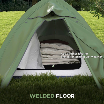 1-2 Man Waterproof Lightweight Double Layer Camping Tent - Green