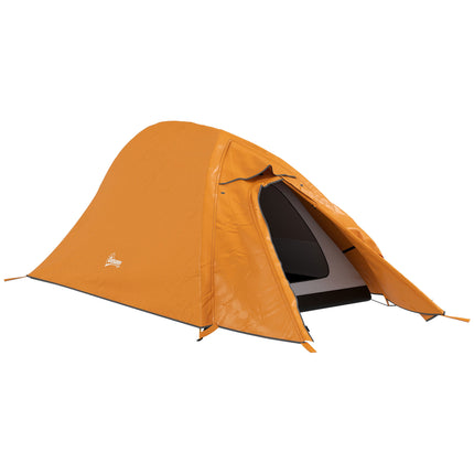 1-2 Man Double Layer Waterproof Lightweight Camping Tent - Orange