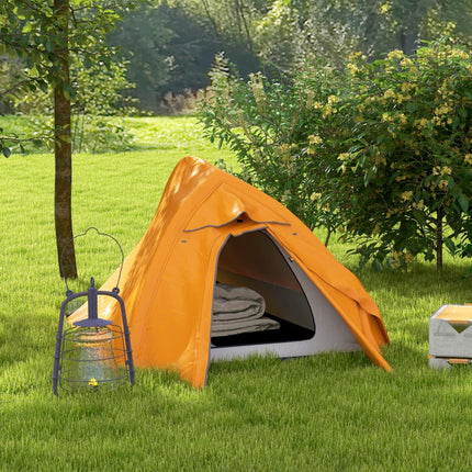 1-2 Man Double Layer Waterproof Lightweight Camping Tent - Orange