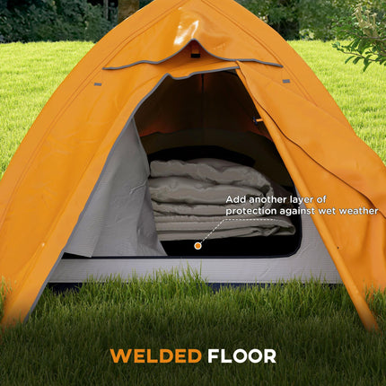1-2 Man Double Layer Waterproof Lightweight Camping Tent - Orange