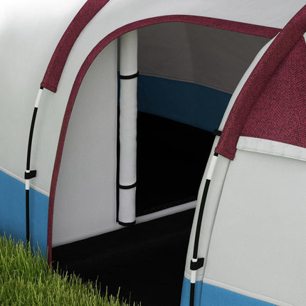 Large Waterproof Camping Tent with Bedroom and Living Area - Red