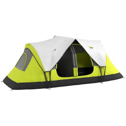 Spacious 2 Bedroom Camping Tent for 6-8 People with Removable Divider - Yellow