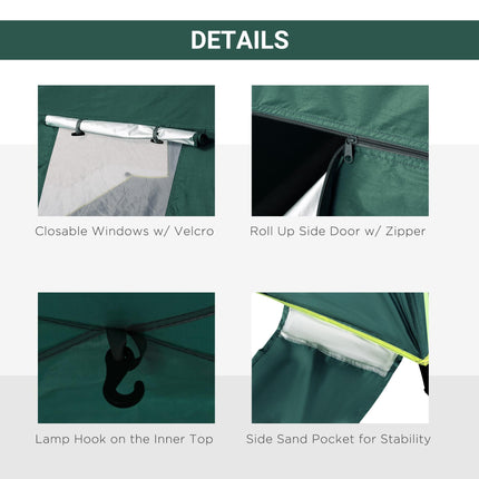 2 Person Pop-Up Beach Tent with Mesh Windows - Dark Green