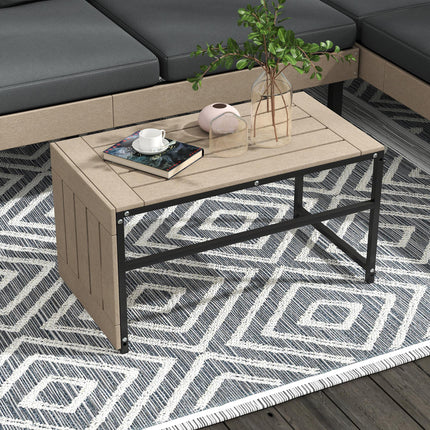 3 Piece L Shaped Garden Sofa Set with Cushions and Coffee Table - Grey