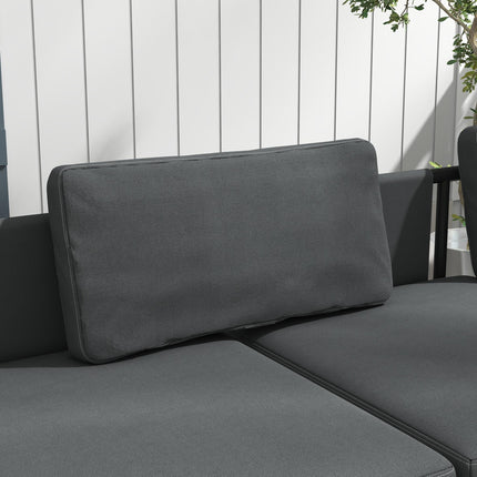 3 Piece L Shaped Garden Sofa Set with Cushions and Coffee Table - Grey