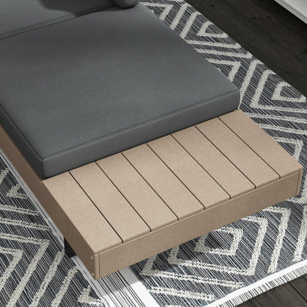 3 Piece L Shaped Garden Sofa Set with Cushions and Coffee Table - Grey