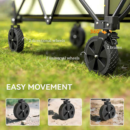 180L Folding Garden Trolley Cart with Extendable Side Walls - Light Green