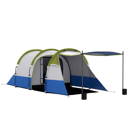 Two-Room Family Camping Tent with Porch - Green