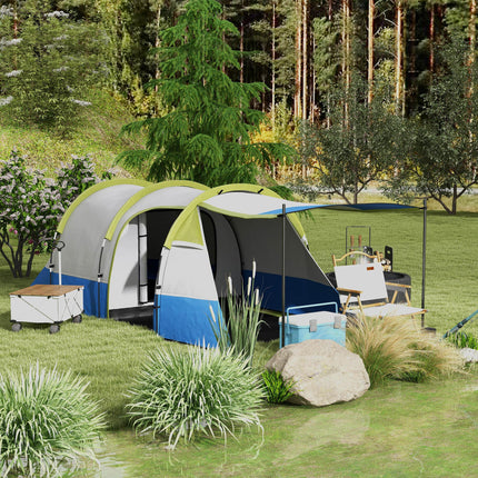 Two-Room Family Camping Tent with Porch - Green