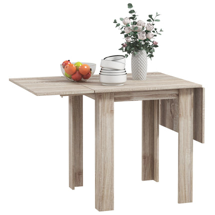 Four-Seater Drop Leaf Dining Table with Expandable Top - Oak Wood Effect