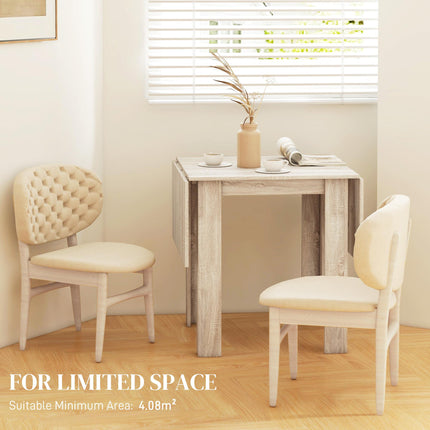Four-Seater Drop Leaf Dining Table with Expandable Top - Oak Wood Effect