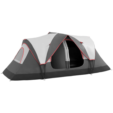 Waterproof Camping Tent for 6-8 People with Rainfly Spacious Design - Grey
