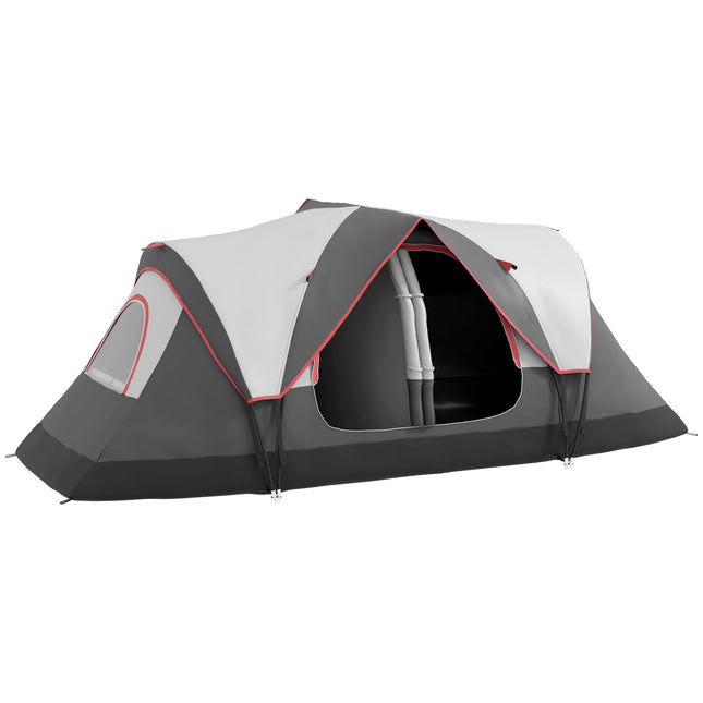 Waterproof Camping Tent for 6-8 People with Rainfly Spacious Design - Grey