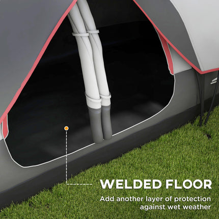 Waterproof Camping Tent for 6-8 People with Rainfly Spacious Design - Grey