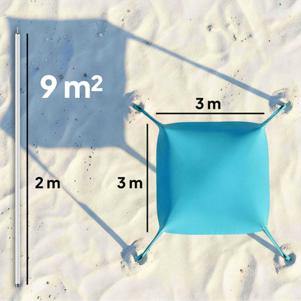 UV Resistant Beach Tent with Detachable Sidewall for Sun Protection - Sky Blue