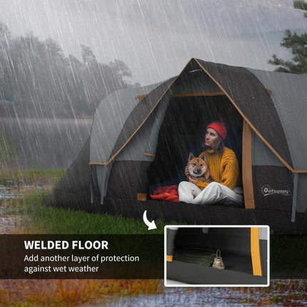 5-6 Person Dome Camping Tent with UV Protection and Water Resistant Fabric - Multicolour