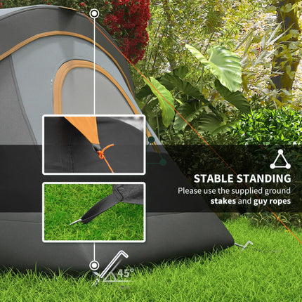 5-6 Person Dome Camping Tent with UV Protection and Water Resistant Fabric - Multicolour