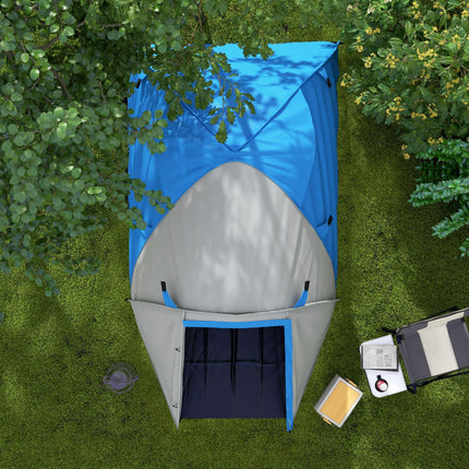 2-3 Man Waterproof Two-Room Camping Tent - Blue