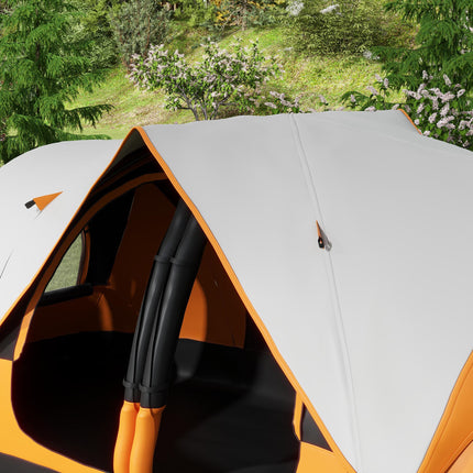 Six-Man Camping Tent with Two Rooms and Rainfly – Orange