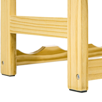 42-Bottle Wooden Wine Rack with Slim Design - Natural Finish