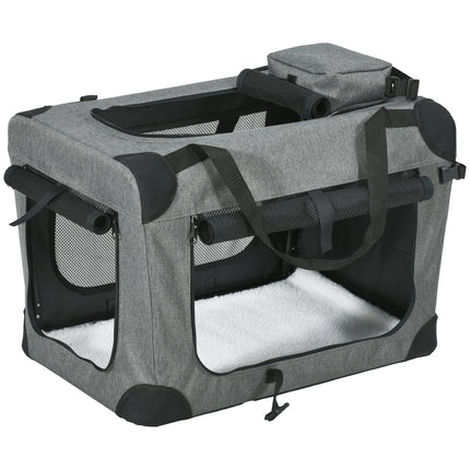 Folding Oxford Fabric Pet Carrier Bag for Small Pets - Grey