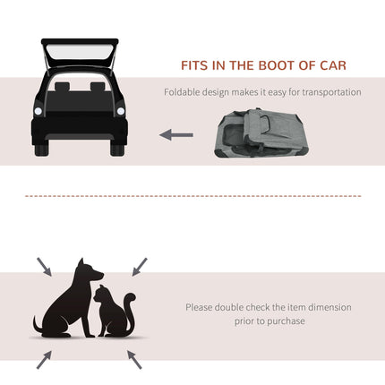 Folding Oxford Fabric Pet Carrier Bag for Small Pets - Grey