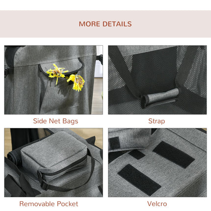 Folding Oxford Fabric Pet Carrier Bag for Small Pets - Grey
